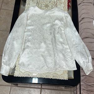 Gandoura marocaine Jawhara - Blanc cassé Broderie crème